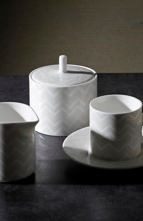 Missoni Home Tableware Sugar Pot Zig Zag  White Diam. 3.3", H 3.5"