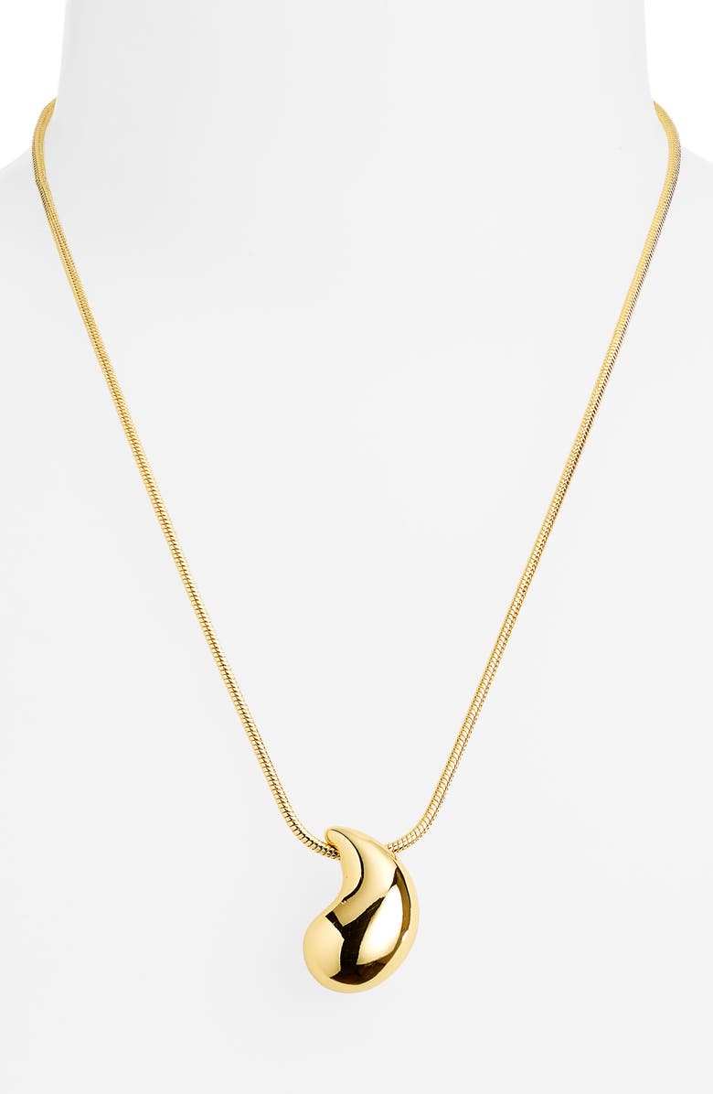 Madewell Puffy Teardrop Pendant Necklace, Alternate, color,