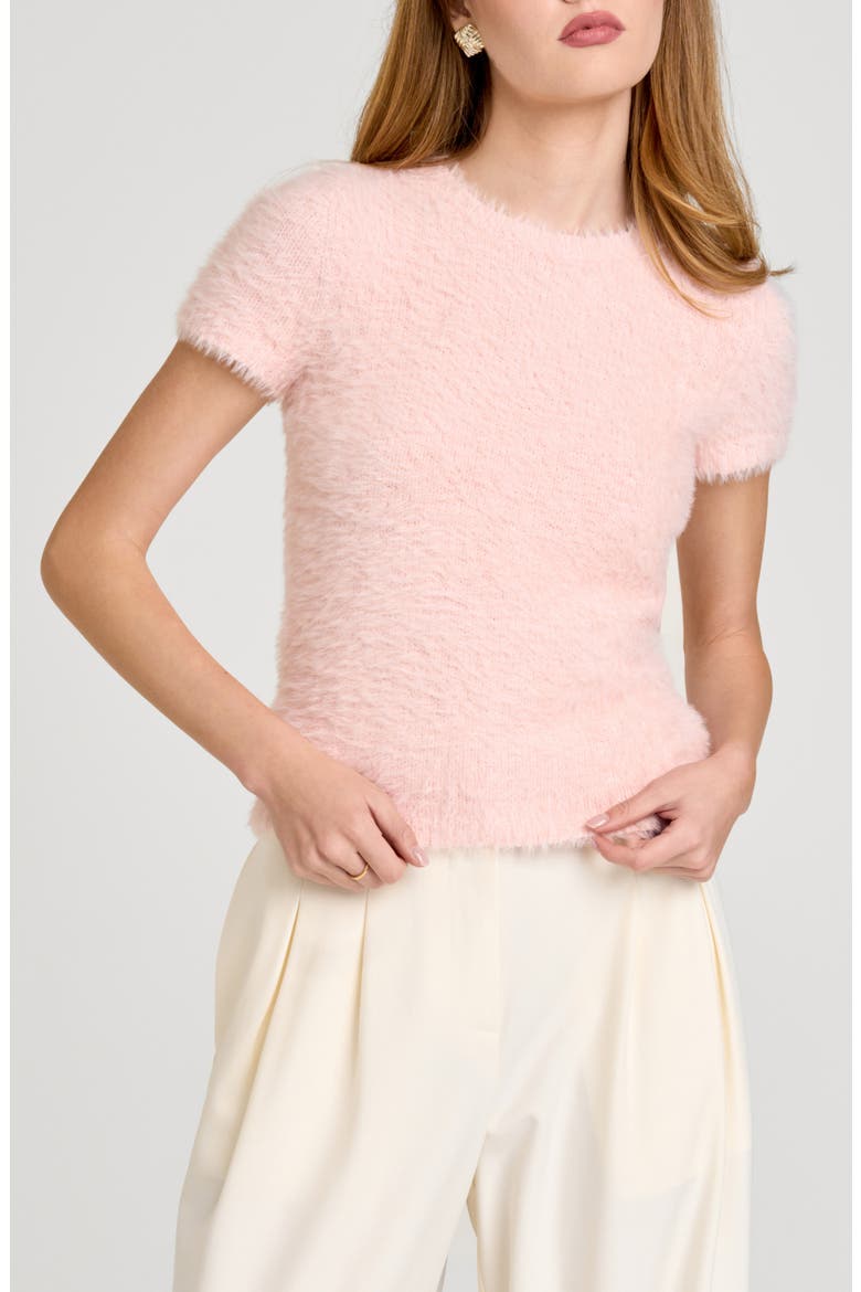 Hannah Short Sleeve Sweater, Main, color, TEA ROSE