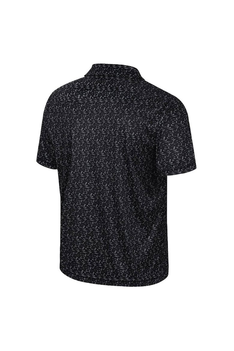Men's Colosseum Black Colorado Buffaloes Sublimated Golf Polo, Alternate, color, Black