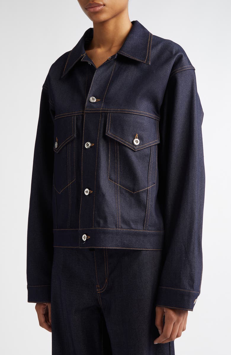 SETCHU Paper Denim Trucker Jacket, Alternate, color, Indigo