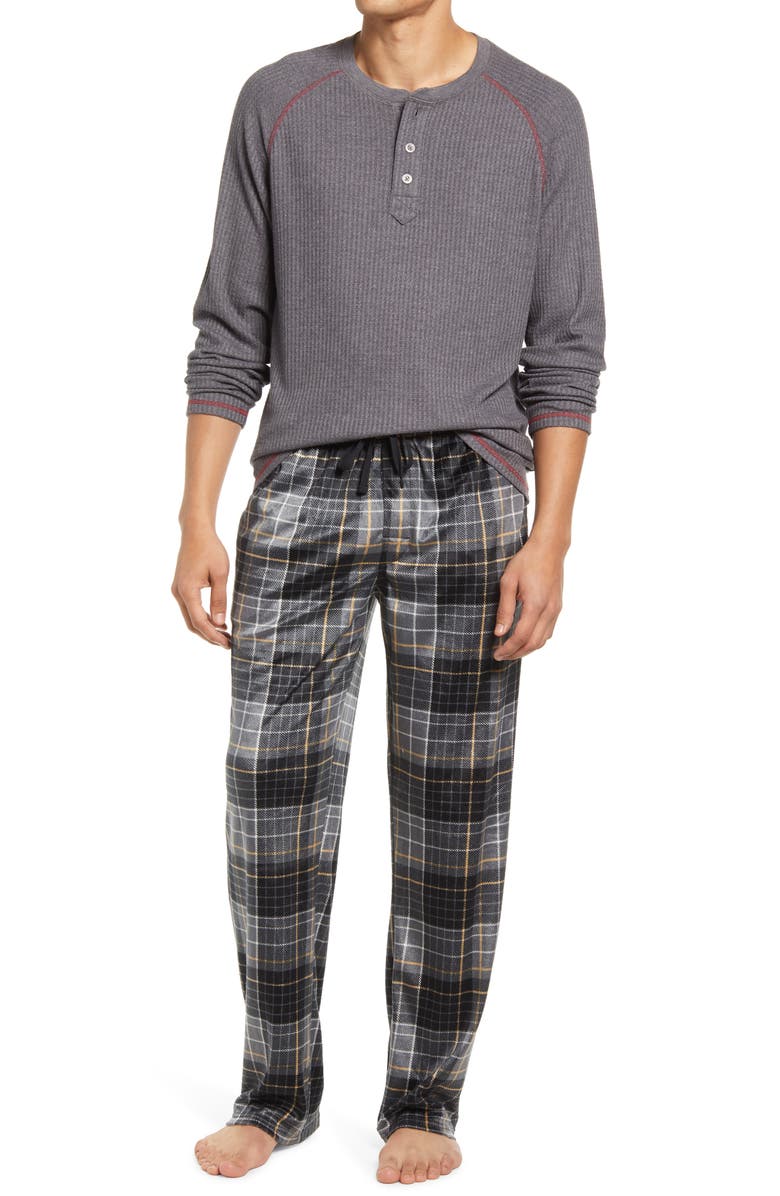 Majestic International Comfort Hunter Plaid Fleece Pajamas, Main, color, 