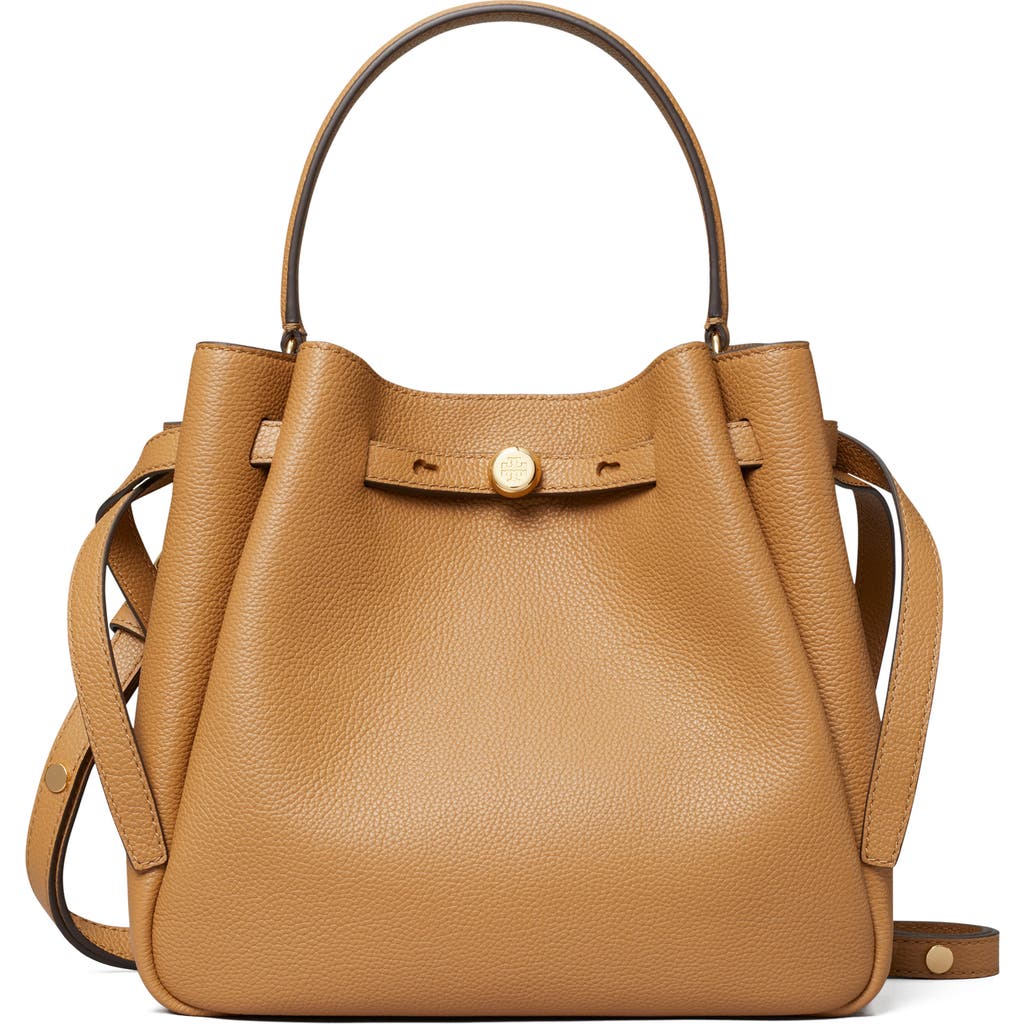 TORY BURCH TORY BURCH ROMY PEBBLE LEATHER BUCKET BAG