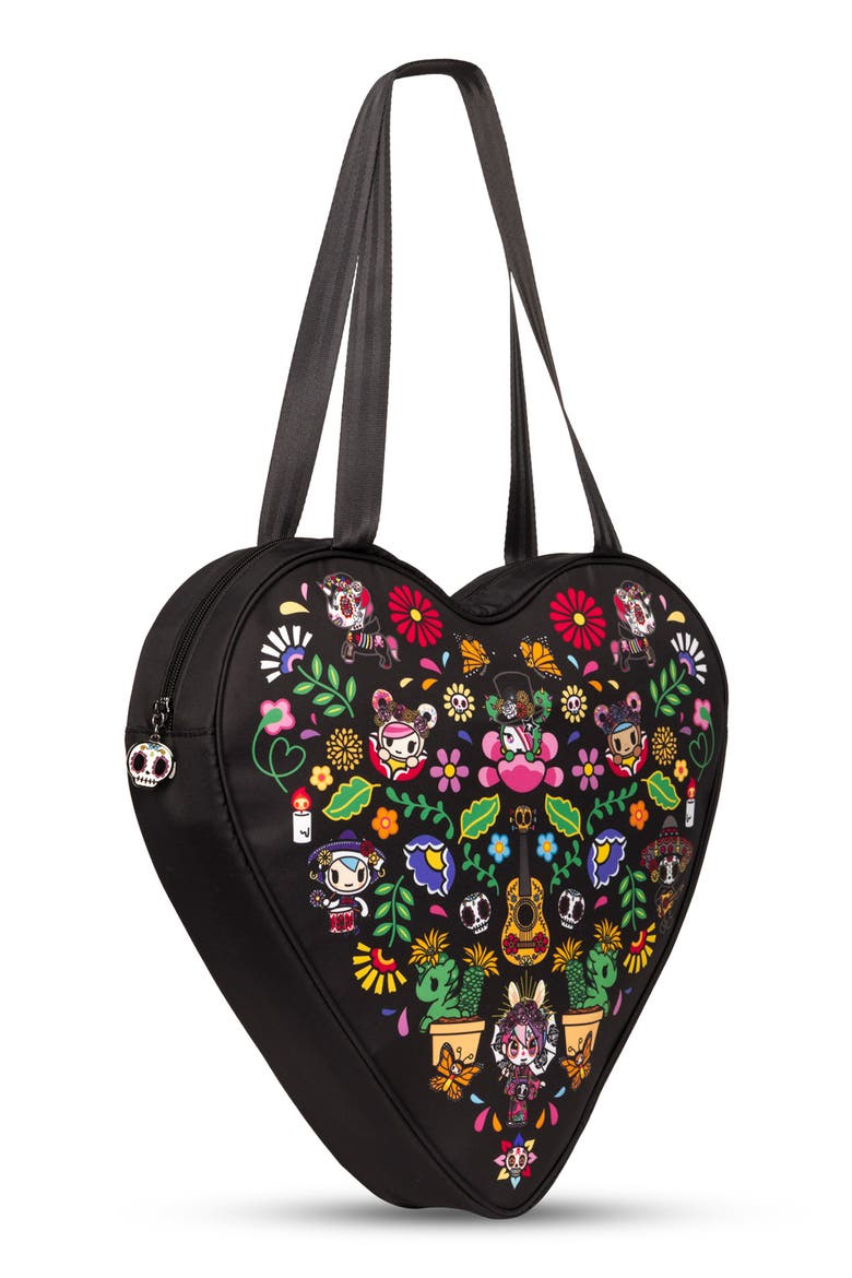 Heart Tote, Alternate, color, DIA DE LOS MUERTOS