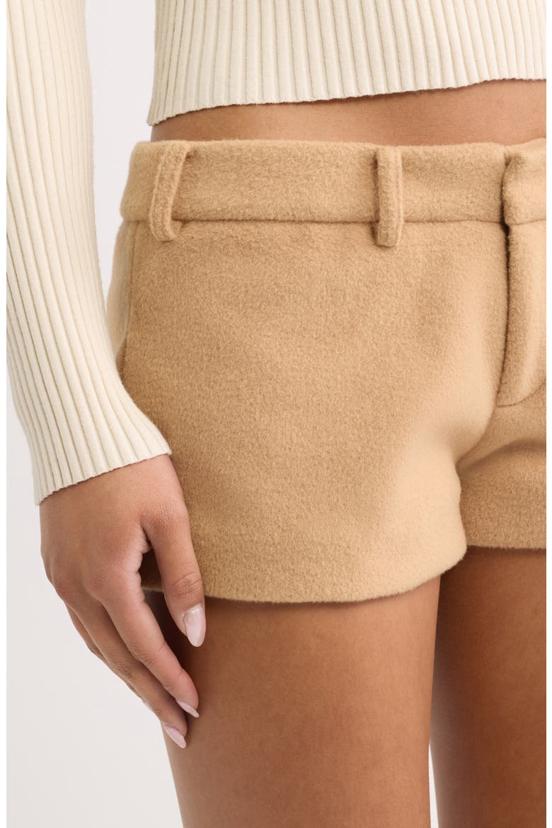 The Gabriella Wool Blend Shorts, Alternate, color, CAMEL