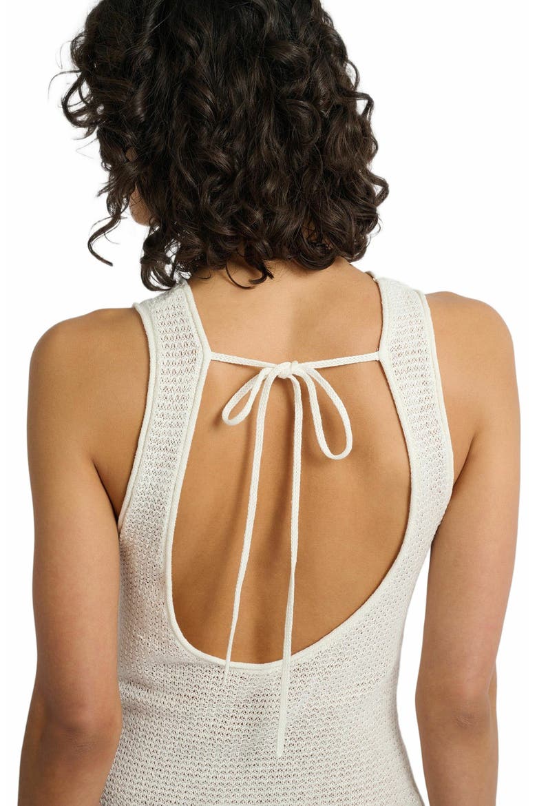 Linen Knit Scoop Back Maxi Dress, Alternate, color, WHITE