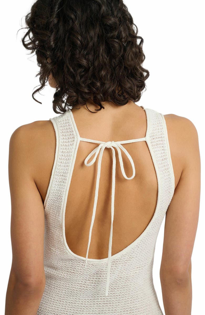 Onia Linen Knit Scoop Back Maxi Dress, Alternate, color, White