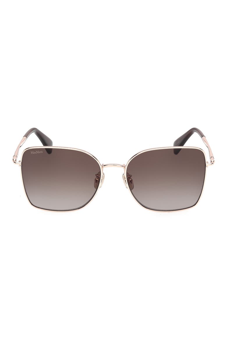 58mm Square Sunglasses, Main, color, ROSE GOLD / GRADIENT BROWN