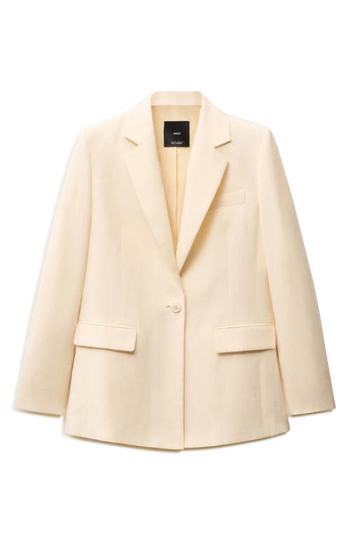 Mango Notch Lapel Blazer In Yellow