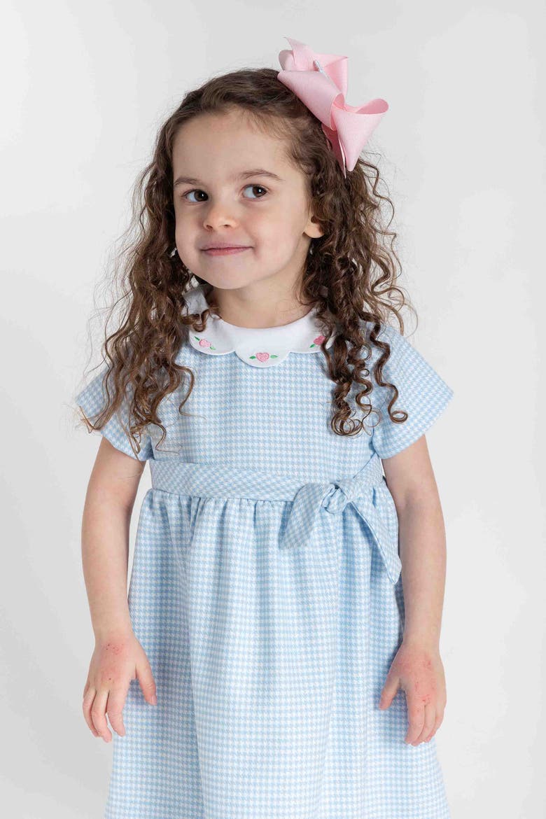 Houndstooth Dress With Hearts, Alternate, color, Light Blue, White