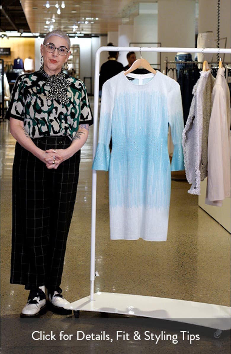 Soft Knit Shimmer Embellished Sheath Dress, sales video thumbnail