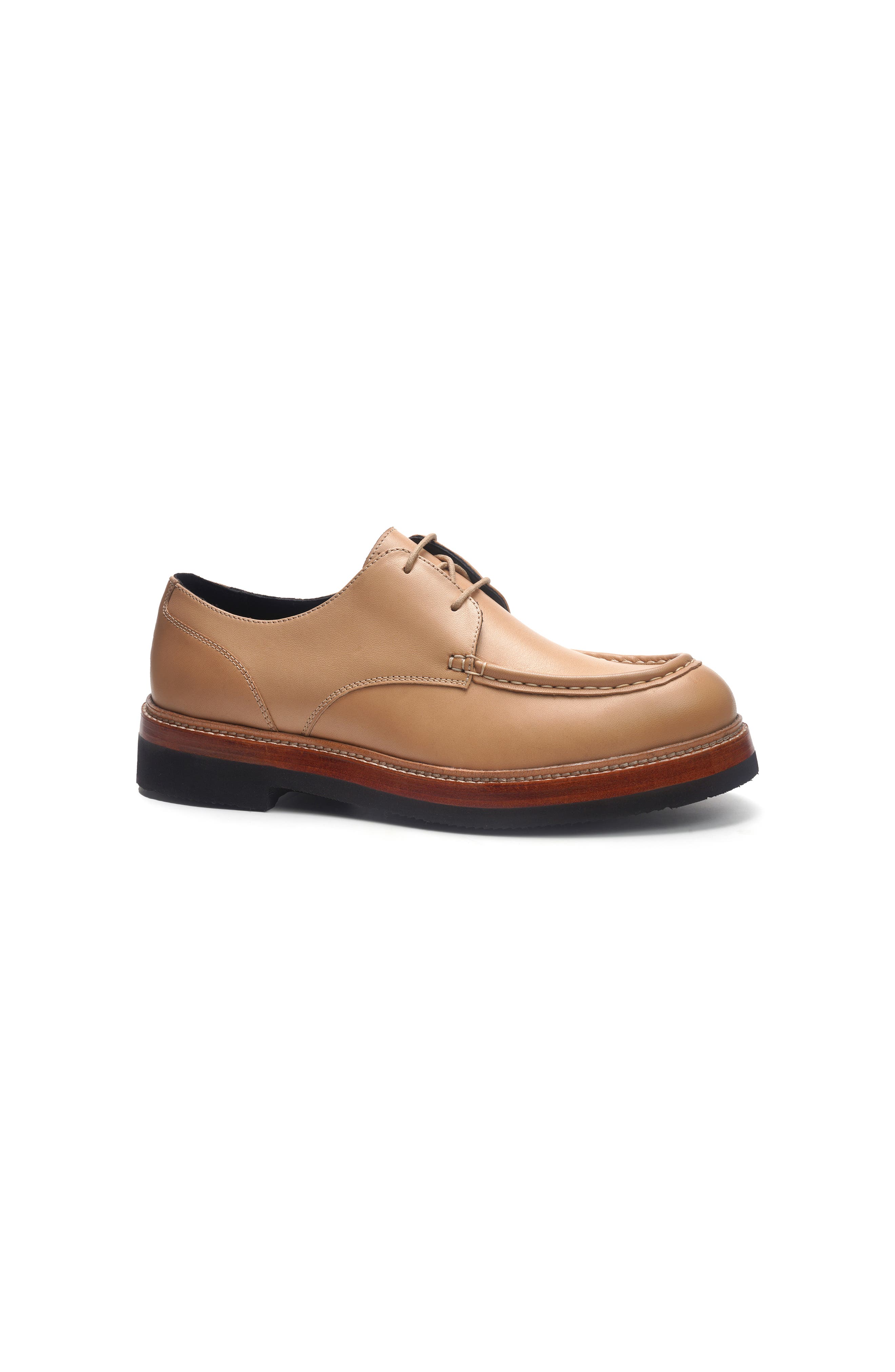 A. Veer Sorrento Moc Derby, Main, color, Sand Leather