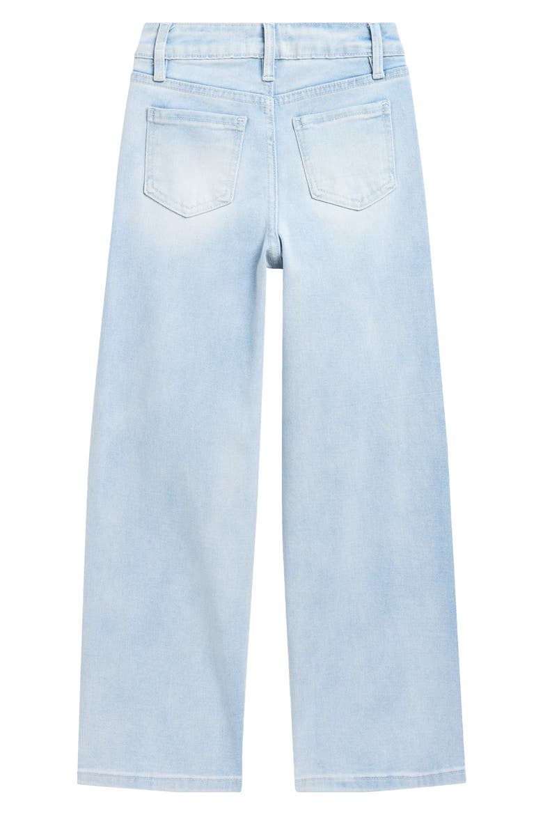 Kids' Chenille Heart Patch Straight Leg Jeans, Alternate, color, LIGHT