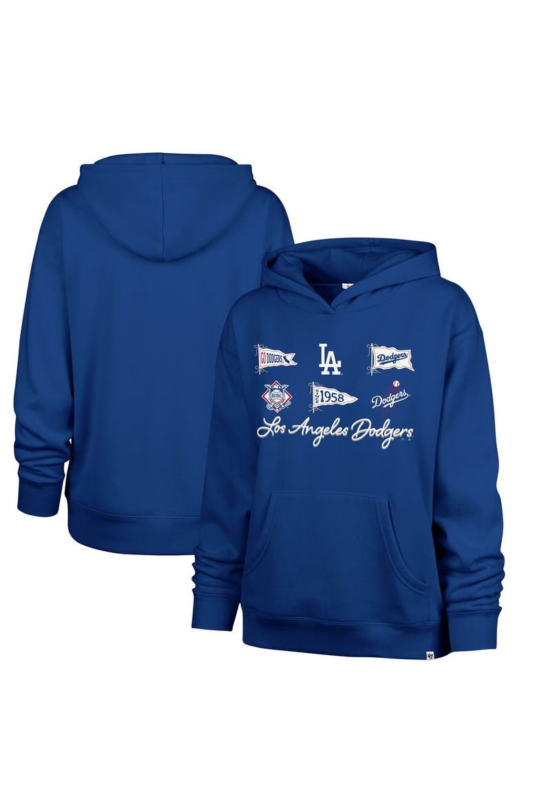 Women's '47  Royal Los Angeles Dodgers Bow & Banners Naomi Hoodie, Main, color, Royal