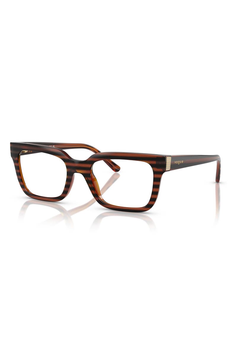 VOGUE 50mm Pillow Optical Glasses, Alternate, color, Brown Havana