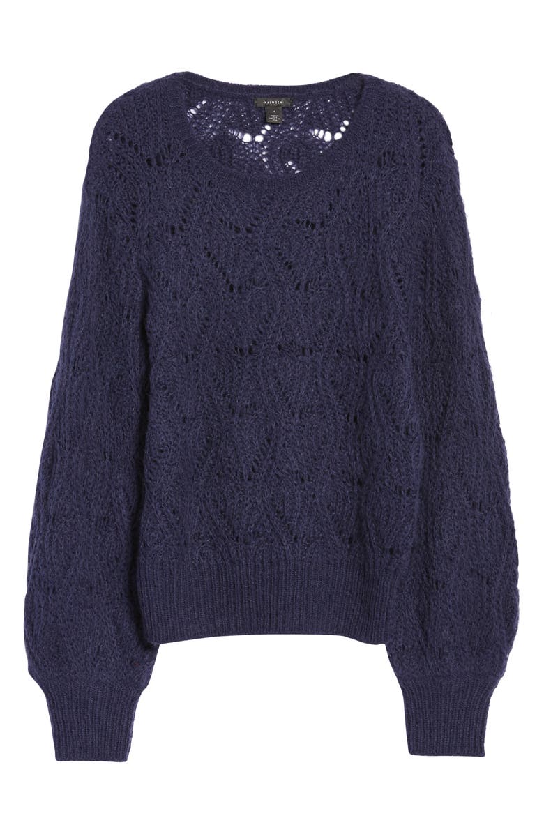 Halogen<sup>®</sup> Pointelle Balloon Sleeve Sweater, Alternate, color, 