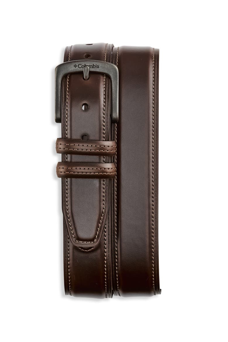Big & Tall Drop Edge Belt, Main, color, BROWN