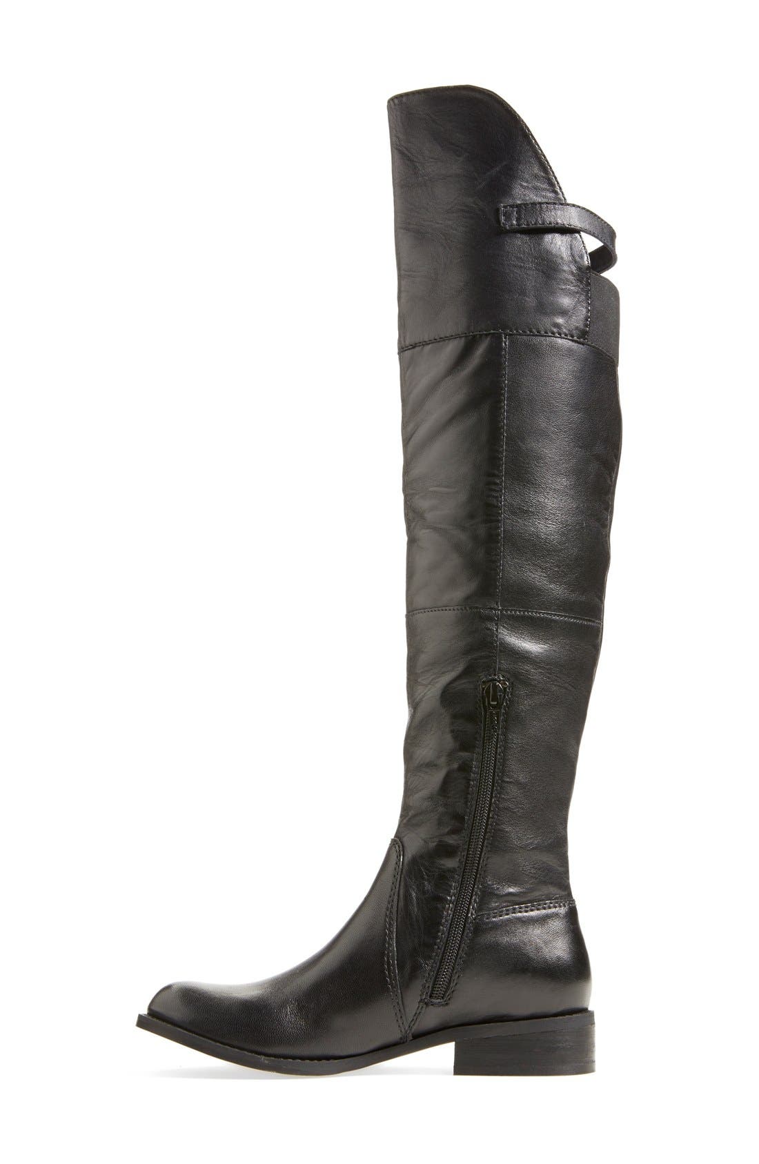 'Chiik' Knee High Boot, Alternate, color, BLACK LEATHER
