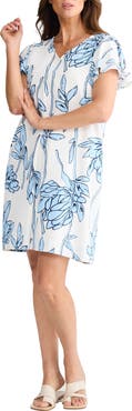 Brave+True Jemma Floral Print Flutter Sleeve Shift Dress