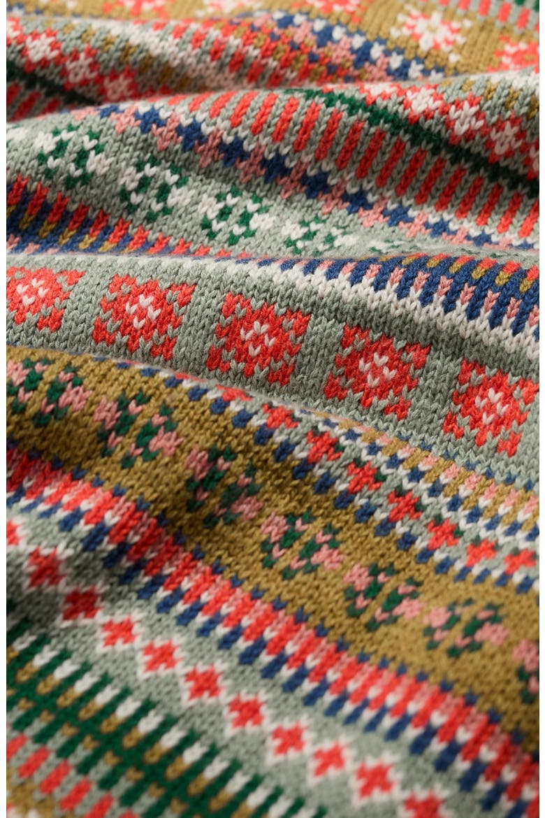Cove Cottage Fair Isle Organic Cotton Sweater Vest, Alternate, color, KNIT CARVED RELIEF PEAR MULTI