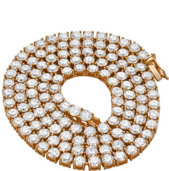 LuvMyJewelry LMJ 10K Rose Gold Diamond Tennis Chain Carats