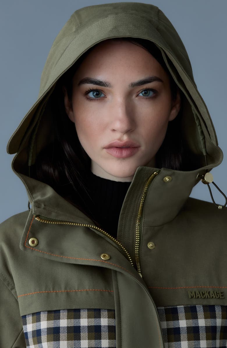 Mackage Kaori Hooded Water Resistant Recycled Polyester Blend Jacket, Alternate, color, Light Military