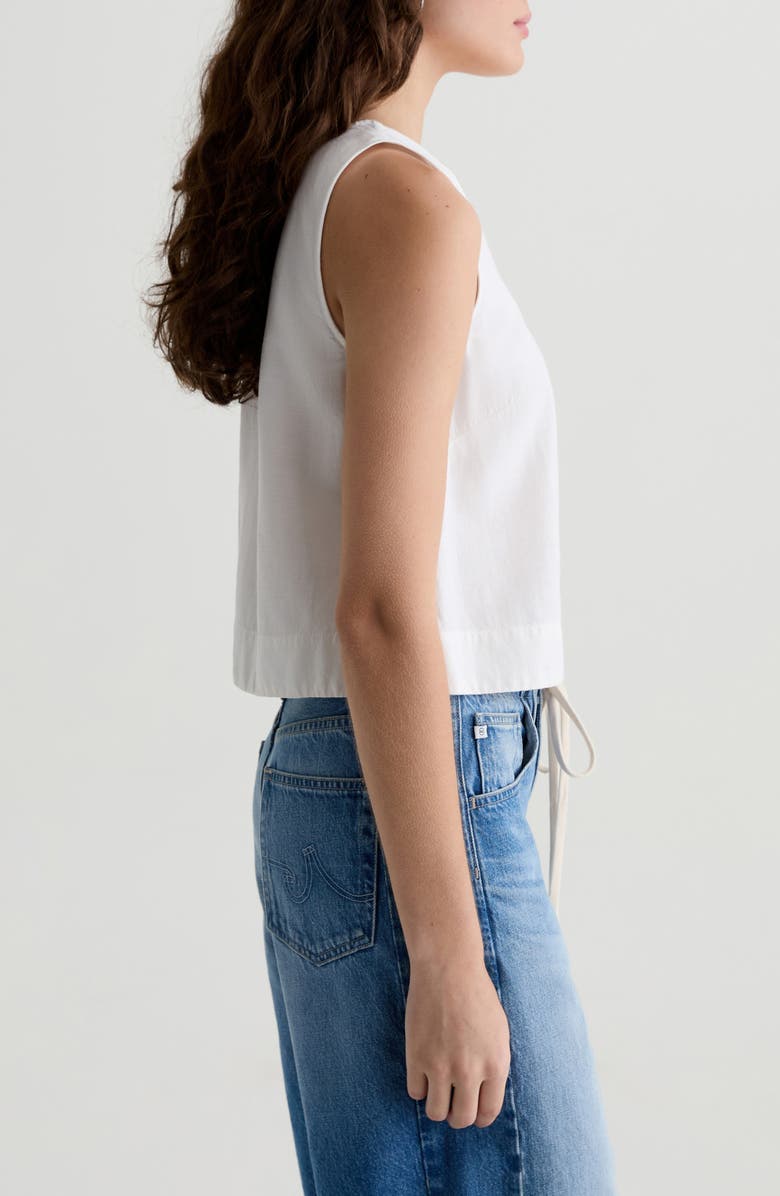 AG Alpha Crop Linen & Cupro Tank, Alternate, color, 
