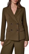 Donna Karan New York Pinstripe Double Breasted Blazer