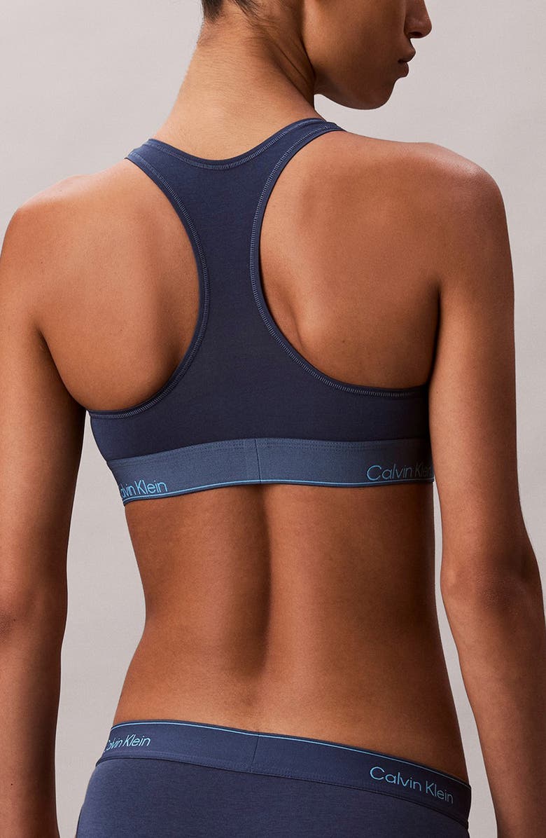 Calvin Klein Lightly Lined Racerback Bralette, Alternate, color, Dark Denim