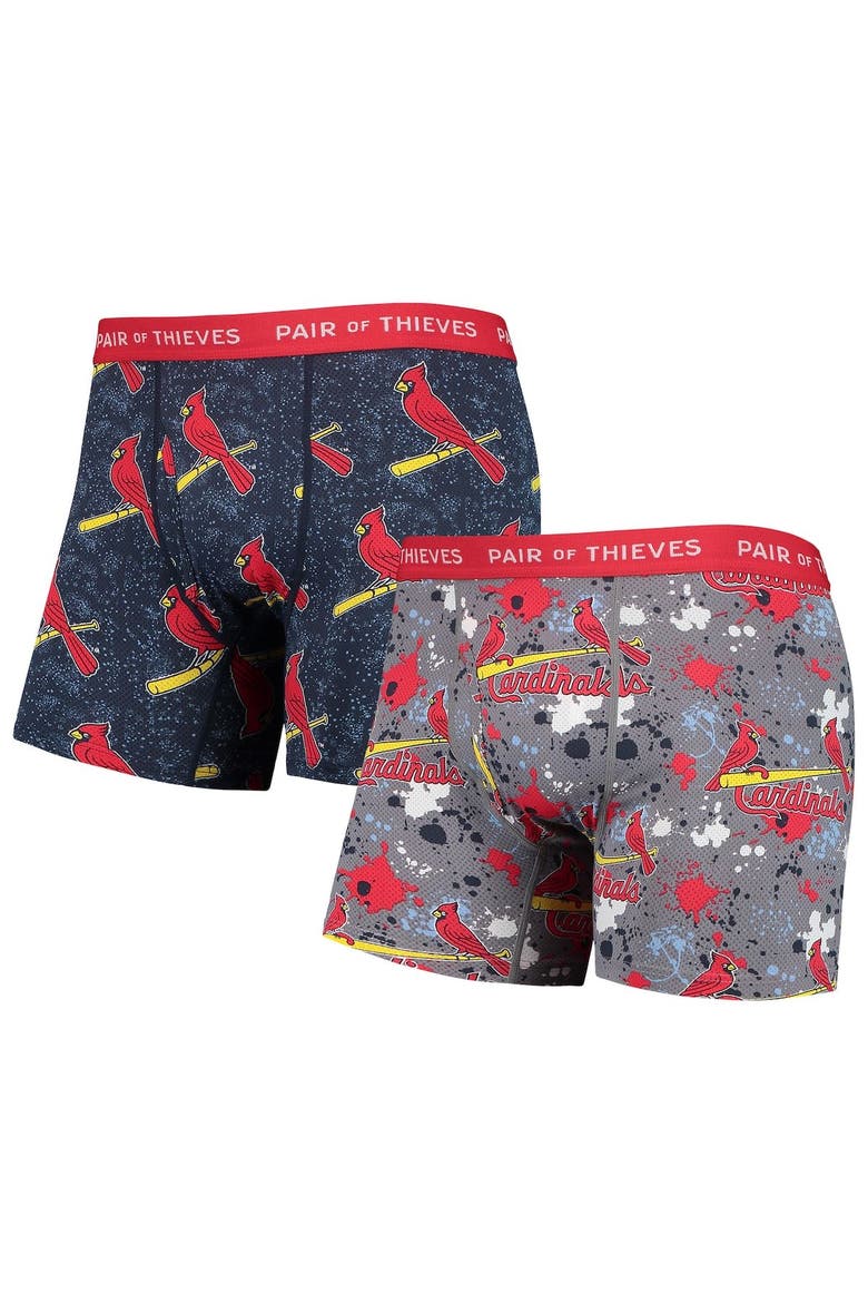 Men's Pair of Thieves Gray/Navy St. Louis Cardinals Super Fit 2-Pack Boxer Briefs Set, Main, color, Gray