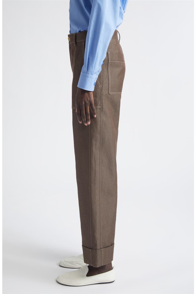 Highline Straight Leg Ankle Cotton & Linen Jeans, Alternate, color, ROOT