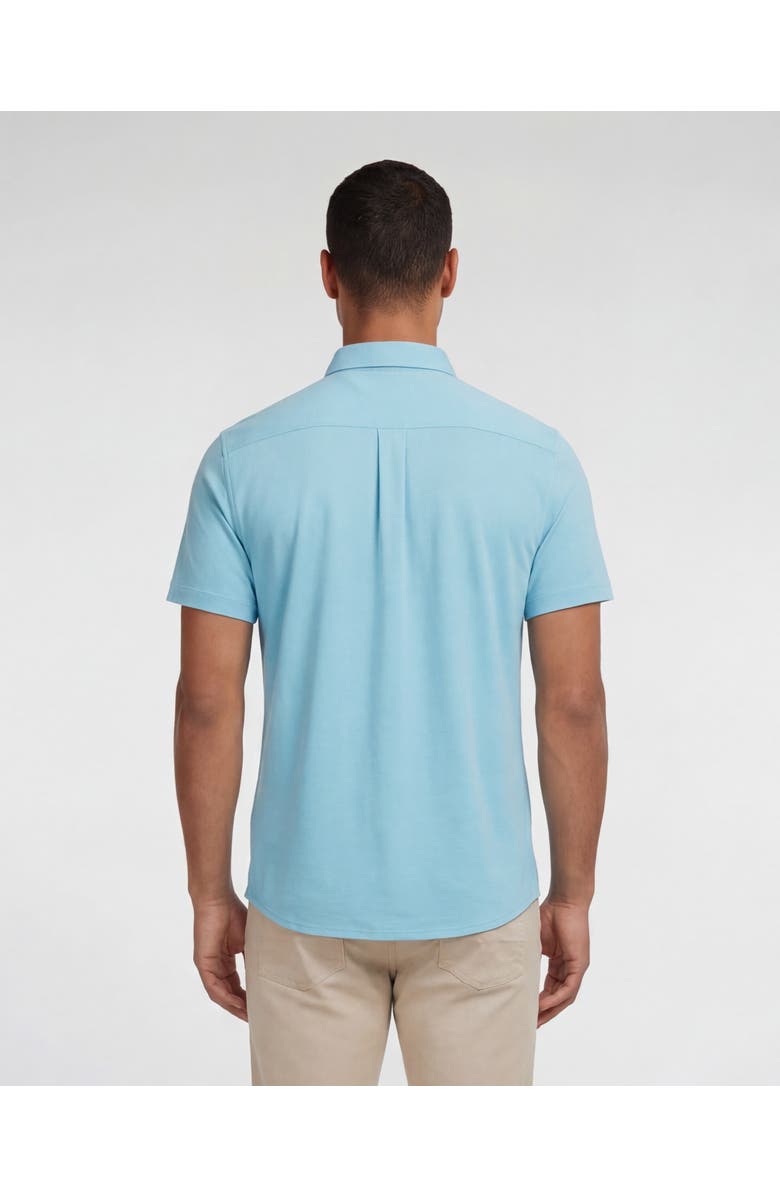 Lords of Harlech Mens Merino Wool Button-up Shirt, Alternate, color, Teal