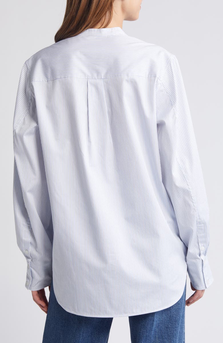 COS Gathered Grandad Collar Button Front Top, Alternate, color, 