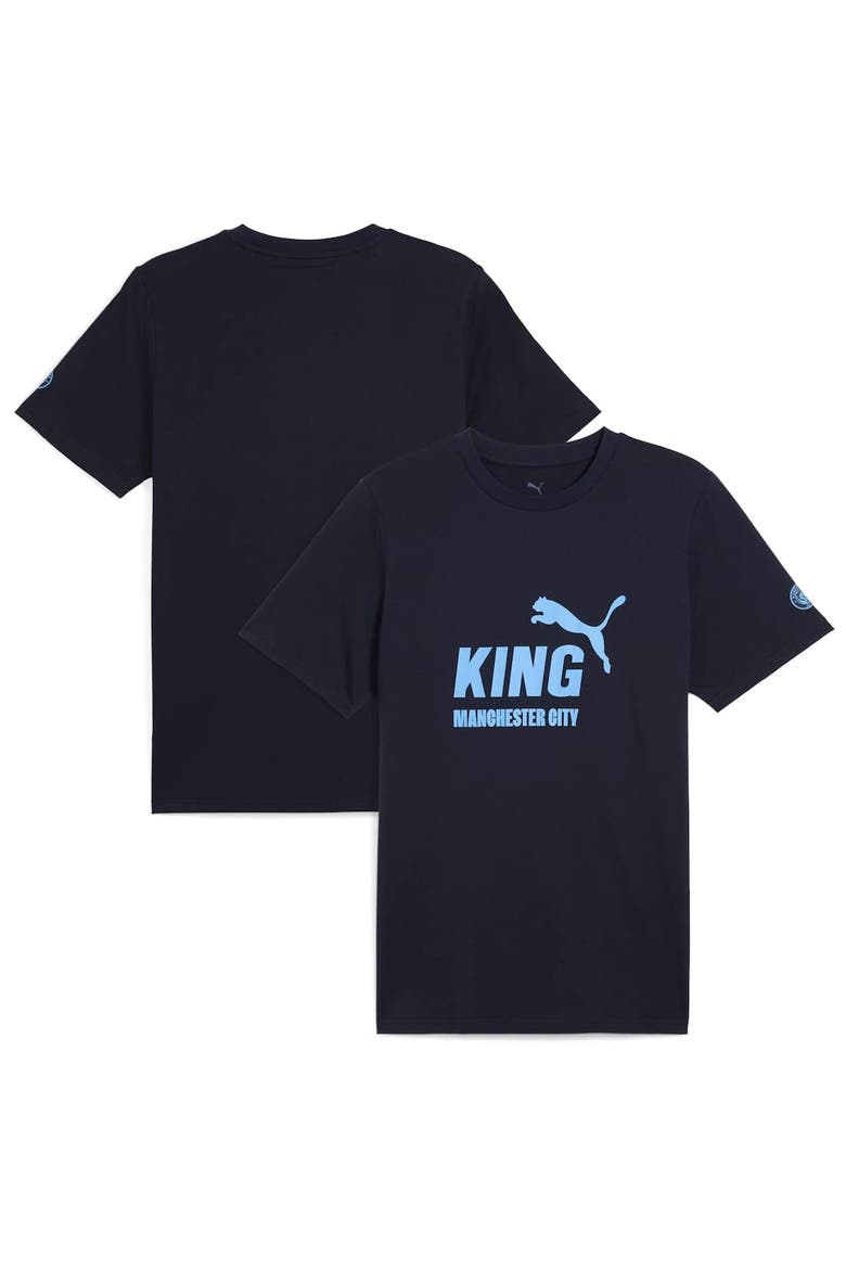 Men's Puma Navy Manchester City 2025/26 King Logo T-Shirt, Alternate, color, Navy