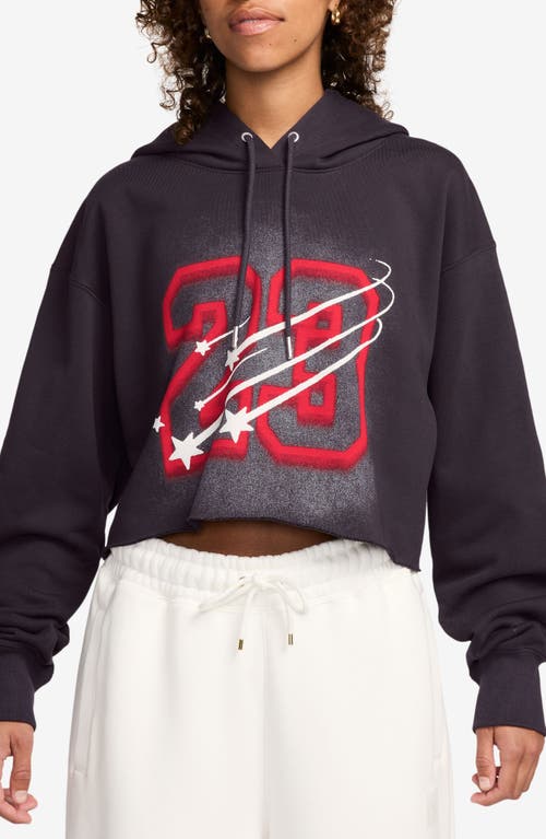 Jordan Flight Fleece Crop Hoodie In Off Noir