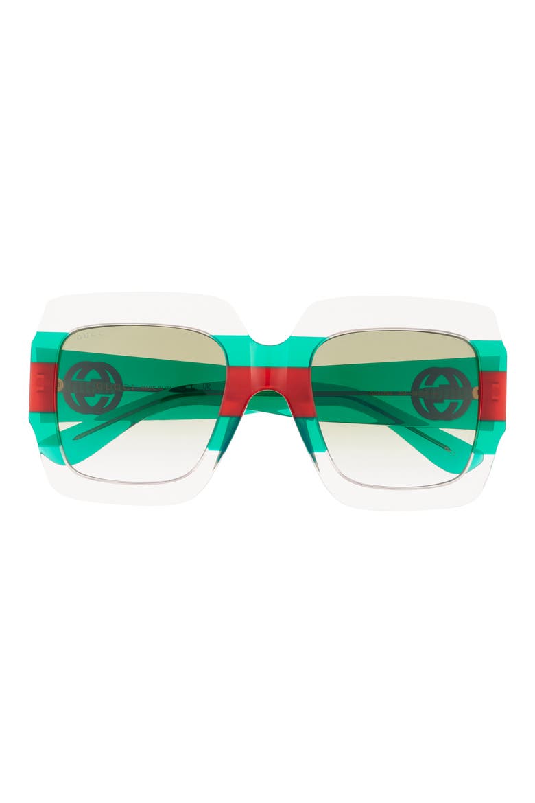 54mm Square Sunglasses, Main, color, MULTICOLOR GREEN