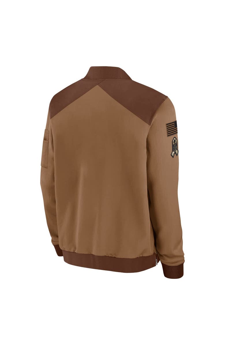 Nike Men's Nike Brown New England Patriots Salute To Service Full-Zip Bomber Jacket, Alternate, color,