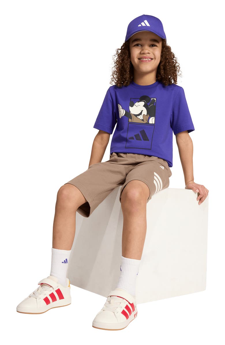 adidas Originals x Disney Kids' Mickey Mouse Graphic T-Shirt & Shorts Set, Alternate, color, Pure Purple/ Off White