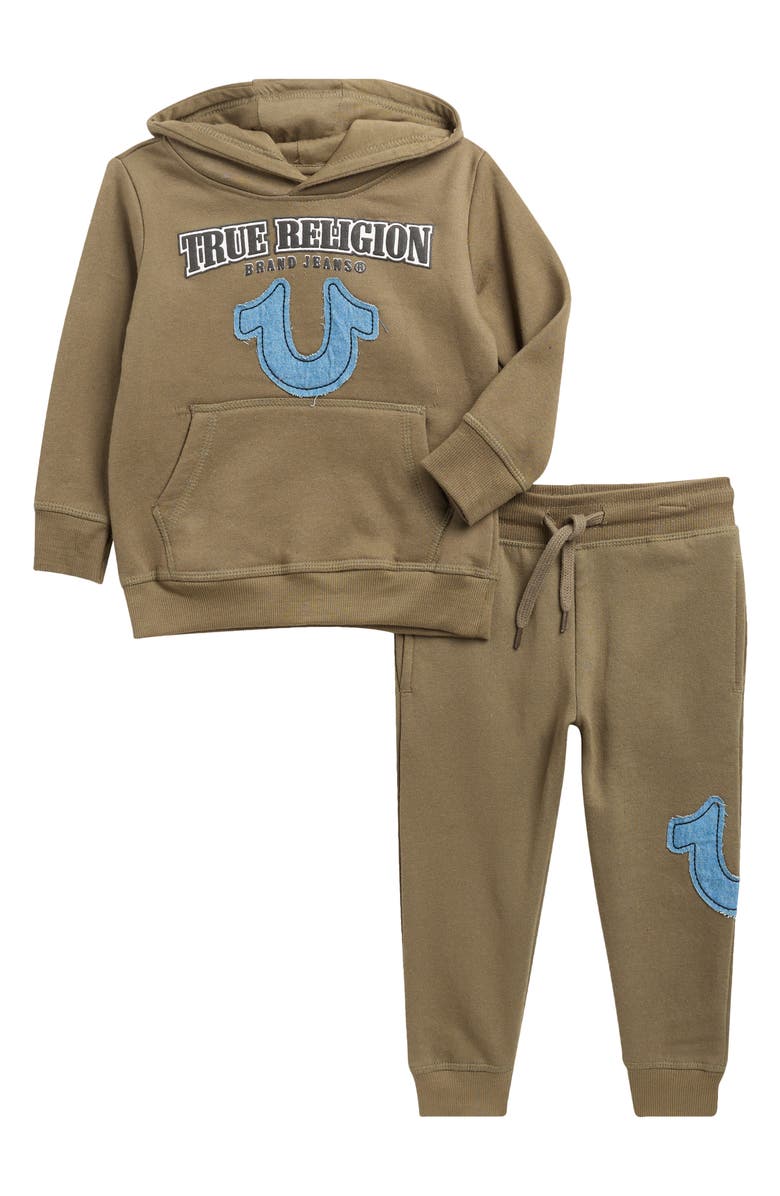 True Religion Kids' Appliqué Hoodie & Joggers Set, Main, color, Kalamata