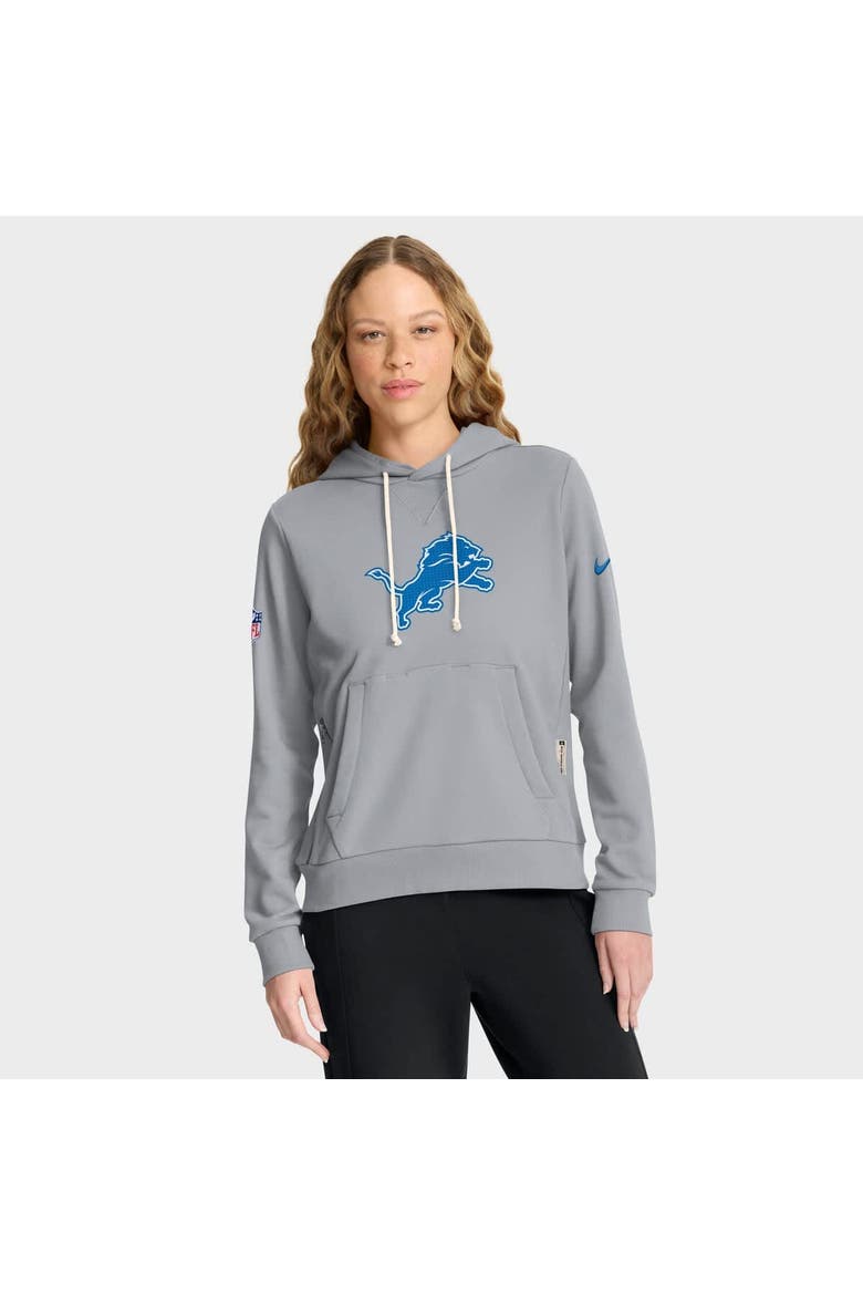 Women's Nike Gray Detroit Lions Sideline Standard Issue Initial Home Dri-FIT Hoodie, Main, color, Gray