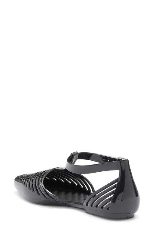 Jeffrey Campbell Squeaky Jelly Flat In Black Shiny