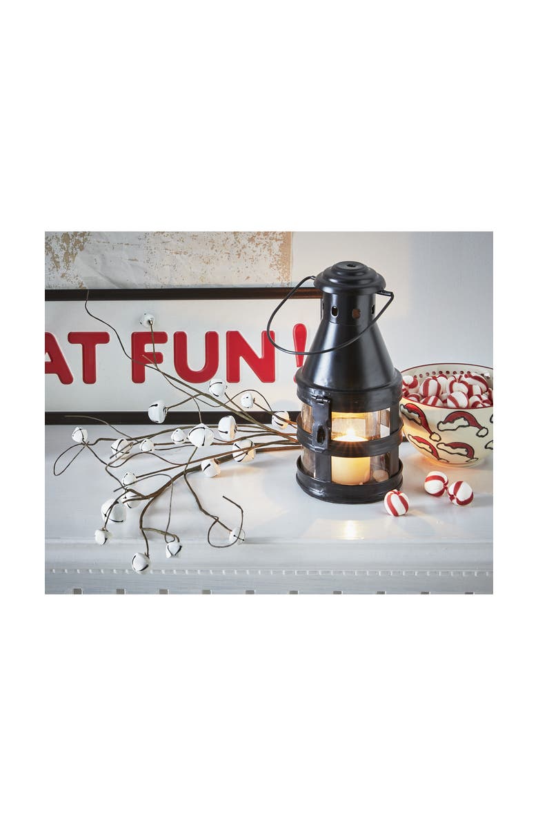 tag Bell Stem Decorative Bells White Iron Botanical Christmas Decor, Alternate, color, White