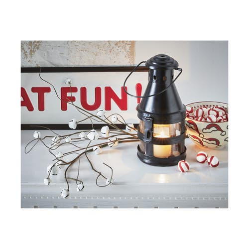 Tag Bell Stem Decorative Bells White Iron Botanical Christmas Decor In White