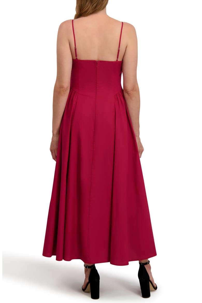 Olivia Sweetheart Midi Dress, Alternate, color, RUMBA RED