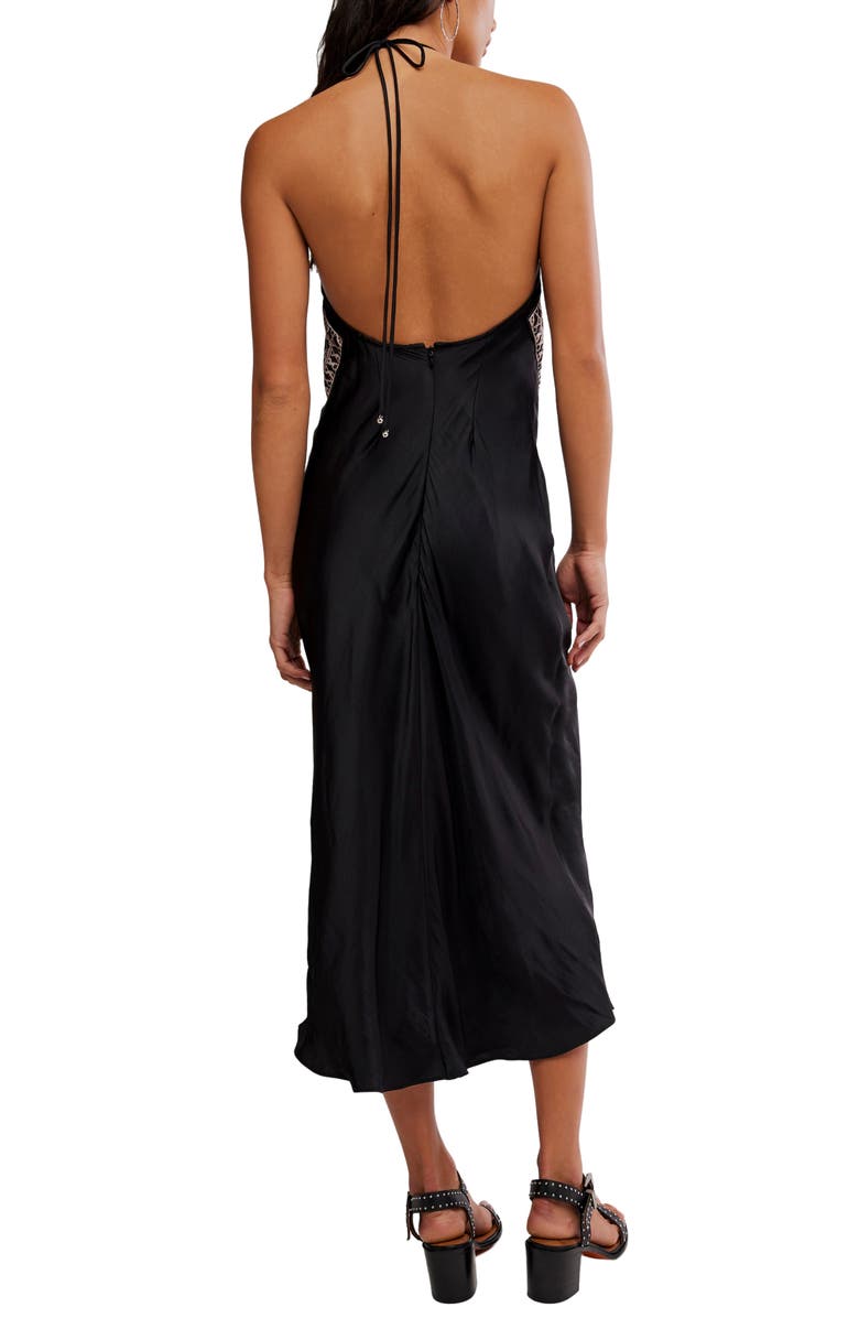 Free People Citrine Midi Dress, Alternate, color, Raven Combo