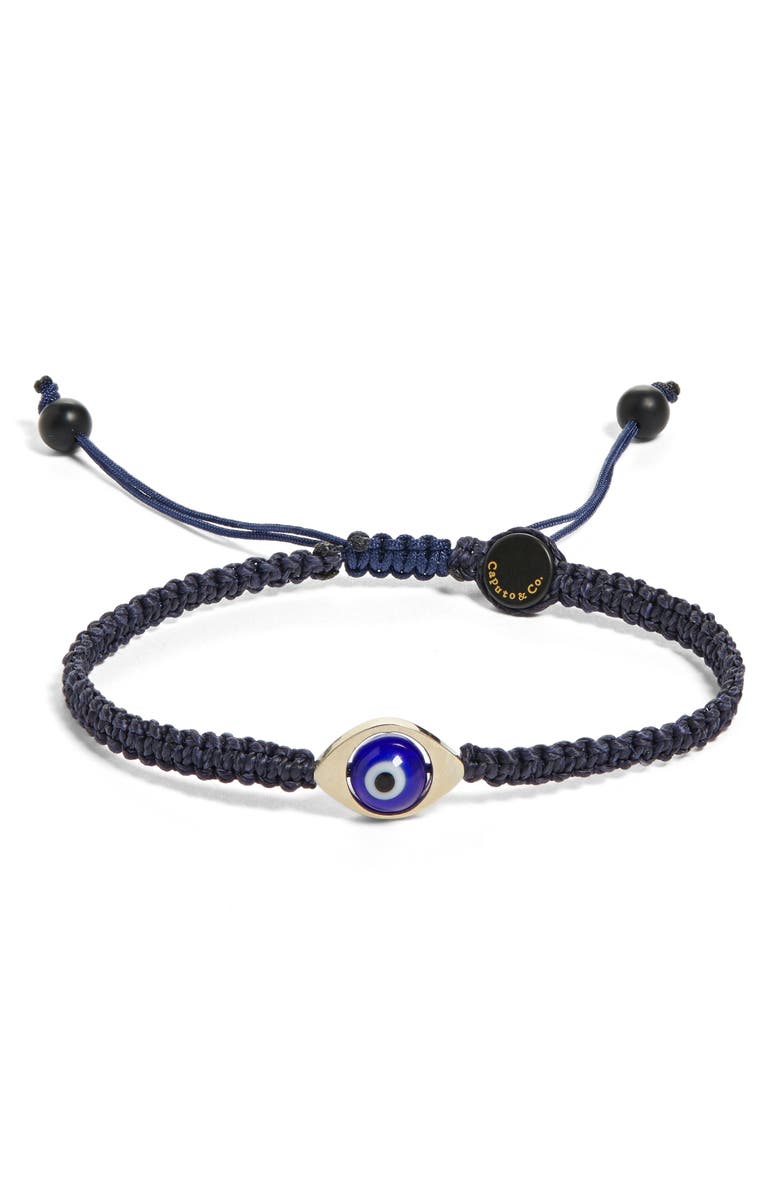 Caputo & Co. Men's Evil Eye Macrame Slider Bracelet, Main, color, 