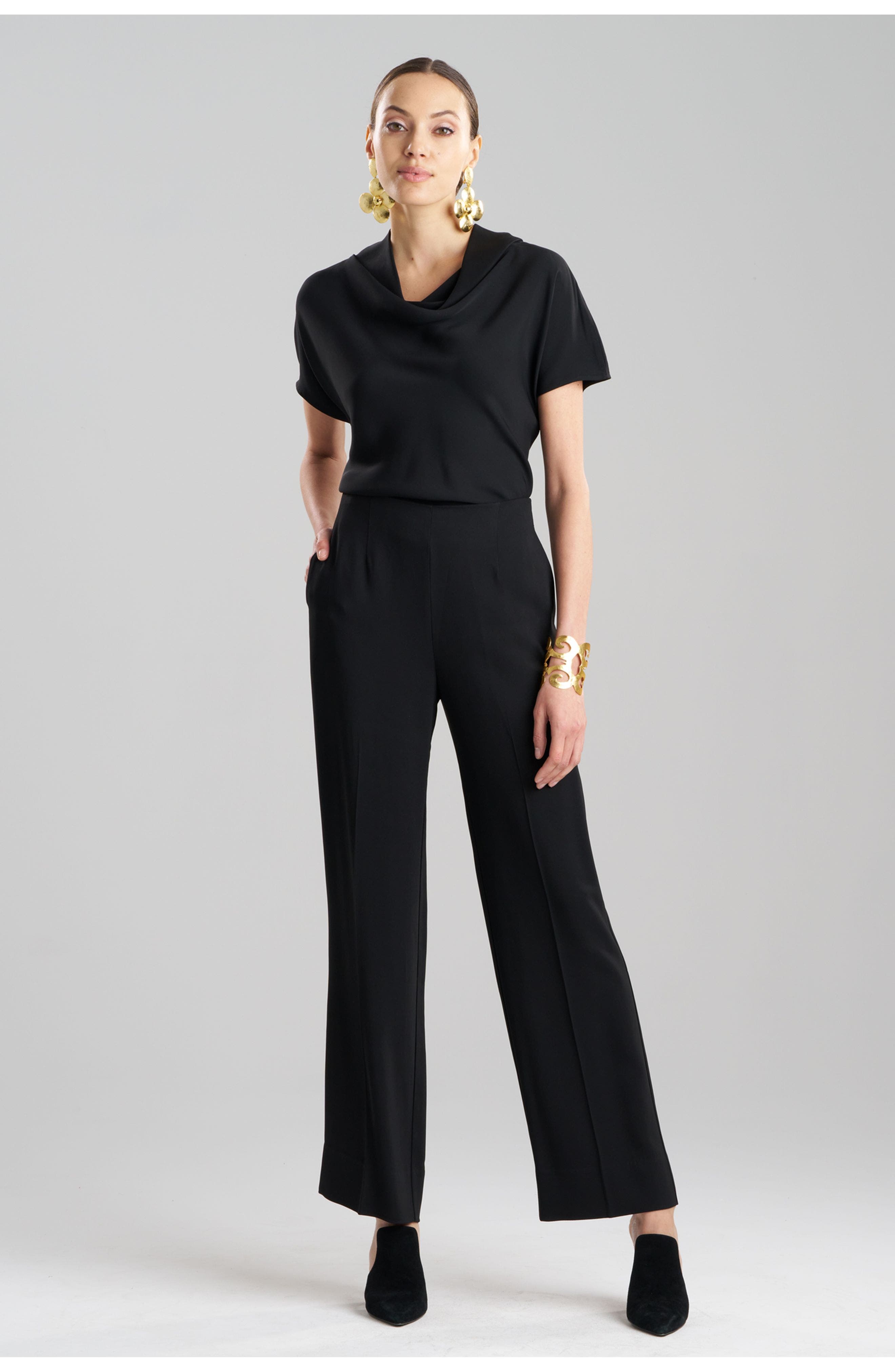 Stretch Crepe Side Zip Trouser
