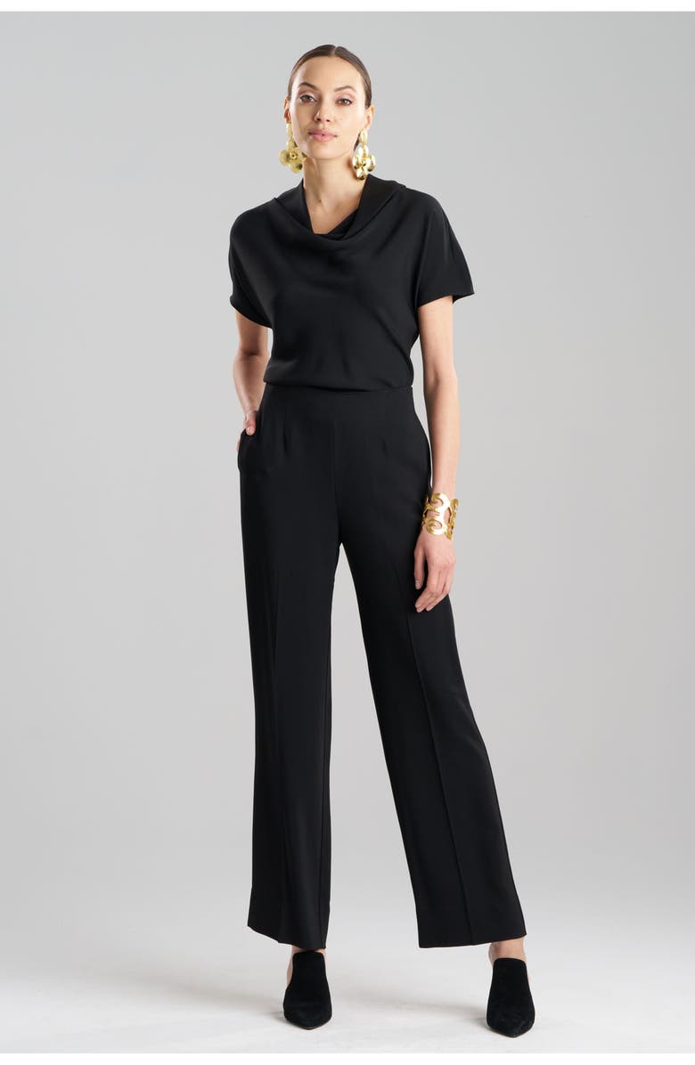 Natori Stretch Crepe Side Zip Trouser, Main, color, Black
