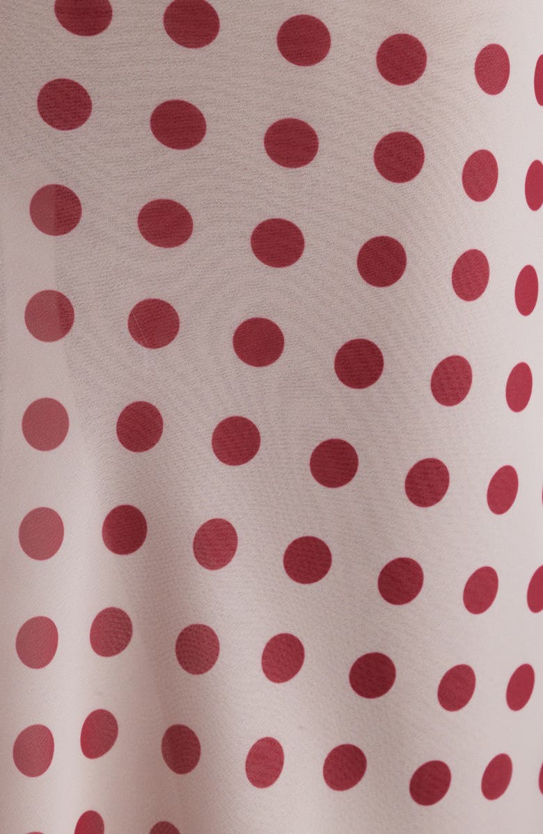 Bella Venice The Lawson Polka Dot Chiffon Midi Skirt, Alternate, color, Red And White Dot