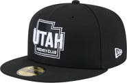 New Era Men's New Era Black Utah Hockey Club State Shape 1st Season 59FIFTY Fitted Hat